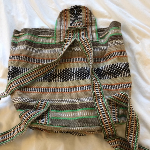 Woven Fabric Patterned Backpack - Picture 4 of 4